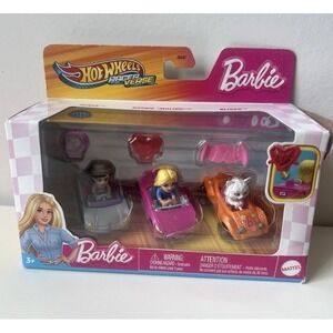 NEW 2025 Hot Wheels Racer Verse BARBIE 3-Pack Renee, Barbie Malibu & Blissa